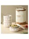 CityRiya-Long Portable Insulated Lunch Container,3-Tier Stainless Steel Insulated Lunch Box with Thermal Bag and Utensils,Stackable Leakproof Food Containers，for Work Camping Outdoor (Beige, 3 Tier)