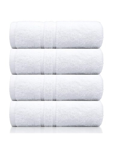 Bath Mat   50x70cm   700 GSM(Pack of 4 Pieces- Double Border)100% Cotton   Quick Absorbent   Ideal for Home, Hotel, &amp; Spa