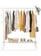 Metal Coat Rack with 8 Hooks, Heavy Duty Clothes Rack with Top Rod and Lower Storage Shelf, Garment Rack for Bedroom, Living Room and Entryway