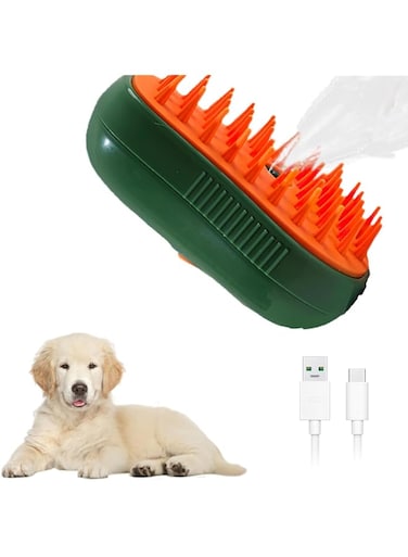 Duomama 3-in-1 Electric Steamy Cat Brush   Silicone Massage &amp; Self-Cleaning   Grooming Tool for Cats   Removes Loose Hair   Gentle &amp; Efficient