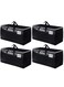 4 Pack Waterproof Foldable Extra Thicker Large Moving Storage Bags, Moving Box, Home Cloth Storage Bag, Closet Storage Backet, Heavy-Duty Organizer Tote with Reinforced Handles, Zips, Label