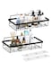 HOOTO 2 Pack Shower Caddy Shelf Organizer Rack Metal Self Adhesive Hanging Shower Shelf Bathroom Organizers and Storage, No Drilling Shower Shelves for Home Decor, Bathroom Accessories Assorted Size