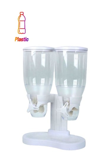 &amp; Easy Double Cereal Dispenser White/Clear 45x16x31cm