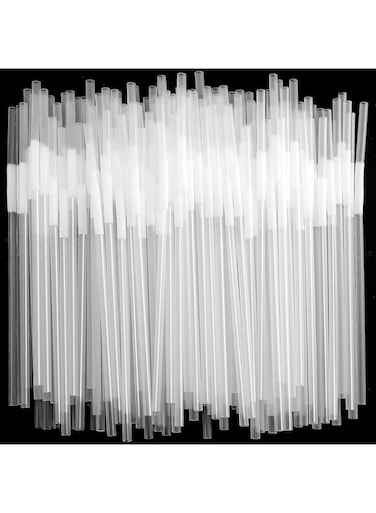 Goodern 200 Pcs Drinking Straws,Flexible Bendable Disposable Plastic Drinking Straws Long Individually Wrapped Milkshake Straw,BPA-Free Disposable Bendy Fancy Straws for Party Restaurant Home-Clear