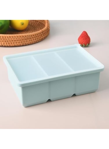 Prepare a stackable kitchen silicone freezer dish with an airtight lid to prevent overflow before meals; Dishwasher, oven, microwave, refrigerator. Ice-making box (Blue)
