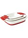 Opalina Ceramic Dual Toned Rectangle Tray Set - 3 Pieces - Multi Color