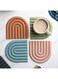 4-PCS Silicone Heat Resistant Placemats - Morandi Color Coasters, Thick Non-Slip Pot Holders for Table &amp; Kitchen Counter Protection