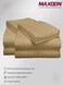 MAXQON Fitted Bed Sheet +2Pcs Pillow Covers, Double Size 120x200+15cm, Color Beige