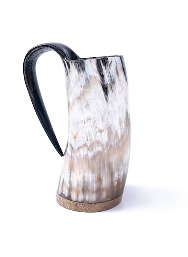 Drinking Horn Mug - Authentic Beer Horn   The Original, High Polish, approx. 16 oz