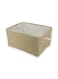 Large Foldable Fabric Storage Baskets with Handles for Clothes Toys Organizing Home Office Laundry Nursery Shelves, Baskets for Gifts, Biege