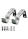 Quality Den Curtain Pole Brackets 2Pcs with Adjustable Length of 9 - 12cm - Metal Curtain Rod Brackets Set with Screws for Poles, Wall Rod-Heavy Duty &amp; Rust Resistant (Silver)