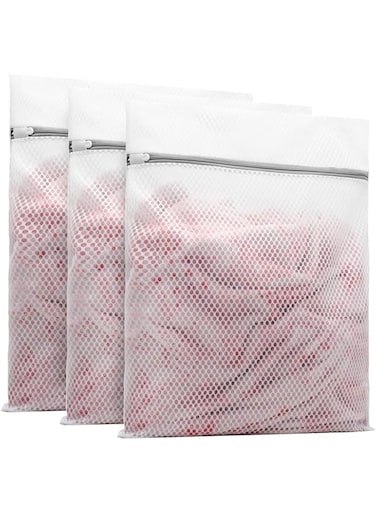 Muchfun 3Pcs Durable Honeycomb Mesh Laundry Bags for Delicates 16 x 20 Inches (3 Large)