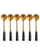 Rose Flower Shaped Coffee Spoon Set Gold/Black 12 x 2.8cm
