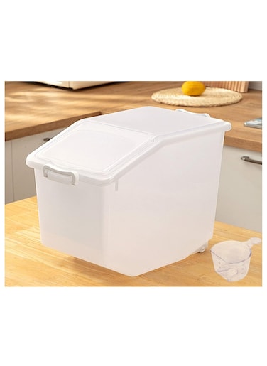 Rice Storage Container 10kg - Food Storage Container with Lid, BPA Free Plastic Large Cereal Sotrage Box, Multifunctional containers for kitchen food with Measuring Cup
