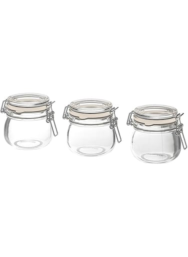 Korken Storage Accessory Jar With Lid, Clear Glass, 13 Cl