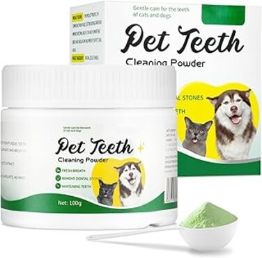 Dog Dental Powder, Dog Teeth Cleaning Powder, Fresh Breath, Dog Dental Care, Dental Powder Teeth Cleaning, Breath Freshener, Improve Oral &amp; Gastrointestinal Health, Suitable for Large &amp; Small Dogs