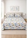 Size Bedsheet, With 2 Pillow Covers, Modern Geometric Bedding Set, King Size 240x220 cm, Cotton Blend Bed Sheet with 2 Pillowcases, Navy Blue, Black Tan White Leaves Pattern. Anti-Allergic Fabric. King Size Bed Sheet