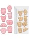Excefore Cartoon Cookie Cutter Set,8 Piece - Children's Baking Set,Cartoon Stamped Embossed Cookie Cutter Molds for Cake Kids Birthday Party