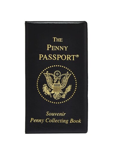 Penny Passport Souvenir Penny Collecting Book For Coins Fits 36 Pressed Pennies And 8 Pressed Quarters Or Nickels