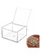 KASTWAVE Acrylic Storage Box with Hinged Lids, 2 Pcs Mult-Purpose Box Square Stackable, Transparent Display Cube Storage Organizer for Office, Wedding, Birthday Jewelry, Cake, Candy (80x80x60mm)
