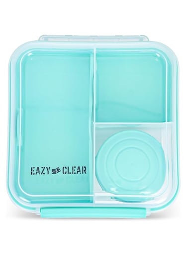 Eazy Kids 3/4/5 Compartment Convertible 1250ml Bento Lunch Box with 150ml Gravy Bowl - Green