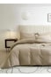 Home Single Size 4 Pieces Bedding Set Washable Cotton Plain Beige 160x210cm.
