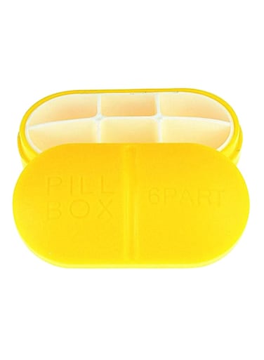 Medicine Box Pill Organizer Case Yellow Medium