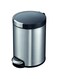 Eko Artistic 5-Liter, Fingerprint Resistant BrUShed Stainless Steel Finish, Round Step Waste Bin With Soft Close Lid, Durable Cantilever Foot Pedal Mechanism, Alek5, 20.5 diameter x 29 cm height
