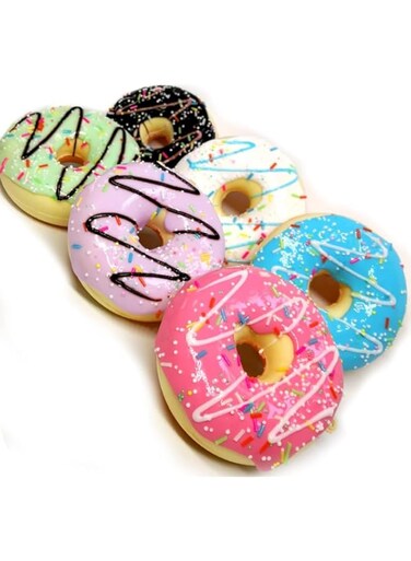 6 Pcs Fake Donuts, Realistic Artificial Toy Donuts, Donut Stress Ball, Scented Fake Donuts Apply Valentine Day Donut Party, Shop Decoration, Home Decoration Props, Prop Food, Shooting Props Display