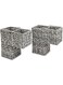 Trademark Innovations 14.5" Plastic Wicker Storage Stair Basket Set With Handles (Set of 2)