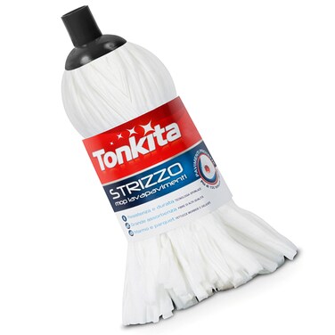 Tonkita Grey Strizzo Mop Head Refill &ndash; Super Absorbent Self-Wringing Floor Mop with Soft Synthetic Fibers, Streak-Free Cleaning for Tile, Marble, Wood &amp; Ceramic Floors