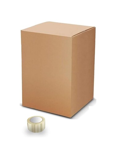 Biella 5 Ply Heavy Duty Double Wall Corrugated Cardboard Moving Box for Packaging, Shipping and Storage With Clear Tape 60X60X80CM (60X60X80 CM)