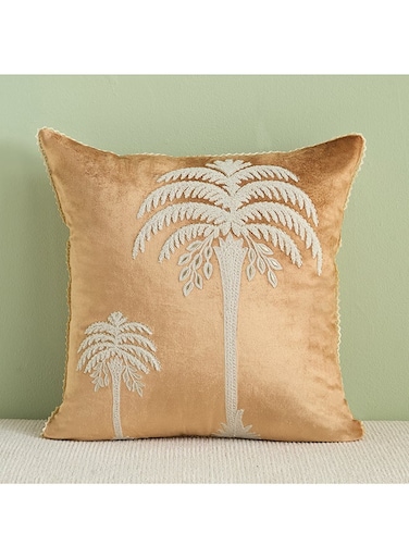 Box Sahara Palms Filled Cushion - Brown White