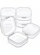 Mini Clear Plastic Storage Boxes - 6 Pack Square Containers with Lids for Jewelry, Crafts, Pills, and Small Items (1.37 x 1.37 x 0.7 Inch)