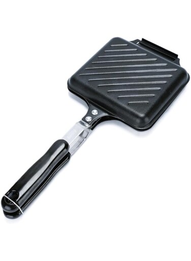 BERAM Sandwich Maker, Waffle Maker, Multifunctional, Double Sided Hand Toaster, Panini Press with Handles, Breakfast Cooker, Detachable Gas Grill and Cooker, Black