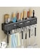 Kitchen Shelf Stainless Steel Floating Shelves Wall Mount Knife Holder Towel Hanger Spatula Ladle Hanging Hooks Cutlery Holder Storage Rack High Grade Metal Multi-Purpose (40 X 5.5 X 7.4 Cm)