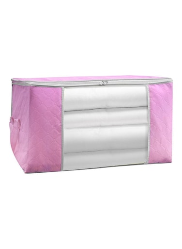 Foldable Blanket Storage Bag Pink/Clear