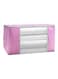 Foldable Blanket Storage Bag Pink/Clear