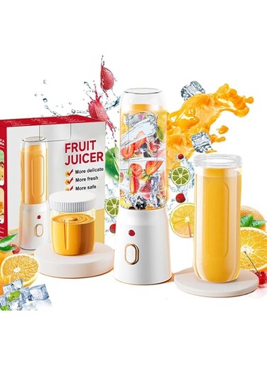 Portable Blender, Smoothie Blender with 2 Cups for Shakes and Protein Drinks, Cordless Compact Personal Blenders 21000 RPM with 10 Stainless Steel Blades for Baby Food, Office,Gym,Home,Travel, Outdoor