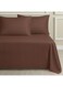 King Bed Sheet Set with 2 Pillowcases 50&Atilde;&mdash;75cm 100% Microfiber 240&Atilde;&mdash;260cm Flat Sheet for King/Double Beds 1cm Stripe Soft Bed Sheet Set for Hotels and Home Brown
