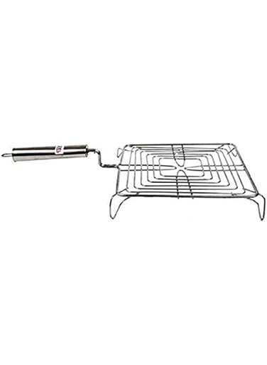Billion Deals Stainless Steel Square Roti Grill with Pipe Handle (9in)