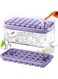2-Pack Ice Cube Tray with Lid &amp; Storage Bin &acirc;&euro;&ldquo; 64 Cube Freezer Mold Set (Purple)