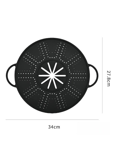 silicone spill proof pot cover, suitable for gifting pots, microwave ovens, steamers (black) to family members.