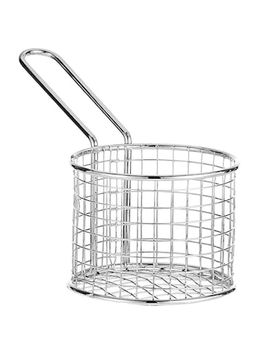 Harmony Chrome Plated Round Basket W/Handle Size: 21(10*10*8)10cm Cs_710465