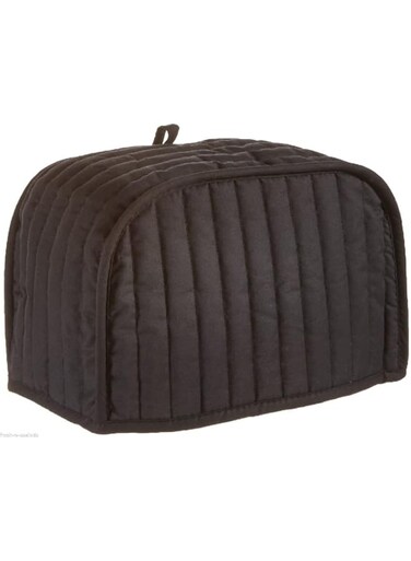 RITZ Polyester/Cotton Quilted Four Slice Toaster Appliance Cover, Dust and Fingerprint Protection, Machine Washable, Black