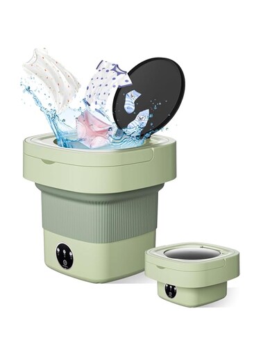 MOLOR Portable Washing Machine, Mini Laundry Washer with 3 Modes Cleaning for Underwear,with Disinfection Function Foldable Washer and Dryer Combo for Apartment, Home, Hotel, Camping,RV(Green)