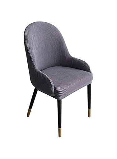 N/A Stretch Curved Jacquard Dining Chair Slipcovers, Chair Sofa Slipcover Modern Special-Shaped Chair Cover, Semi-circular Dining Chair Cover,E,2pack