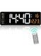 LOVEQI Large Digital Wall Clock with Remote Control, Modern Rectangular Alarm Clock with 16 Inch LED Display, Dimmable Wall Mounted Digital LED Clock for Home, Office and Gym (Orange)