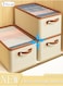3 Pieces Foldable Closet Storage Organizer Washable Closet Storage Box with Carrying Handles Cube Storage Bin for Clothes Wardrobe Home Bedroom Office