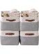 X spring Large Fabric Storage Baskets, 4 PCS Fabric Storage Bin with Handles, Decorative Basket Organizer Bins, Collapsible Baskets for Organizing Shelves, Closets, Clothes, Toy (38x 28x 24cm)